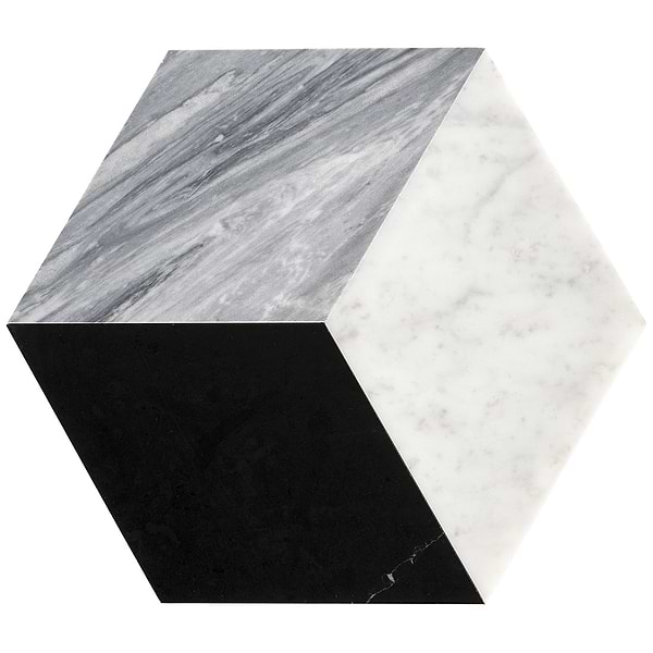 Pari Grigio Gray 8x9 Honed Marble Mosaic Tile