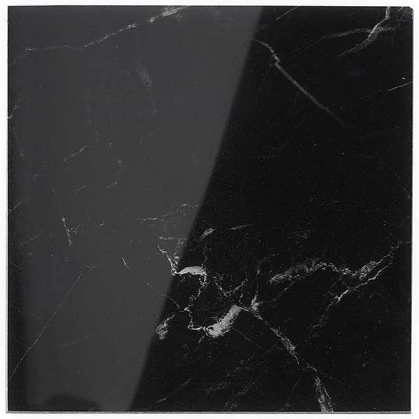 Marmi D'Italia Port Laurent 6x6 Polished; in Black + White Porcelain; for Backsplash, Bathroom Floor, Bathroom Wall, Commercial Floor, Floor Tile, Kitchen Floor, Kitchen Wall, Outdoor Floor, Outdoor Wall, Pool Tile, Shower Floor, Shower Wall, Wall Tile; in Style Ideas Classic, Contemporary, Craftsman, Modern, Transitional