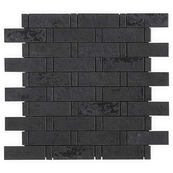 Artile Black Gold 1x3 Weave Matte Porcelain Mosaic Tile
