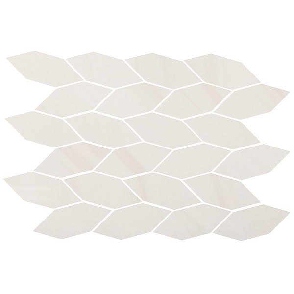 Marmo Dolomite Cream 2x5 Foliage Marble Look Polished Porcelain Mosaic Tile