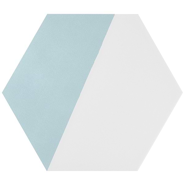 Aries Divide Turquoise 8" Hex Matte Porcelain