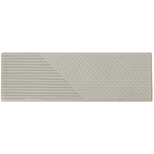 Fragments Light Gray 2x8 Polished Textured Ceramic Wall Tile