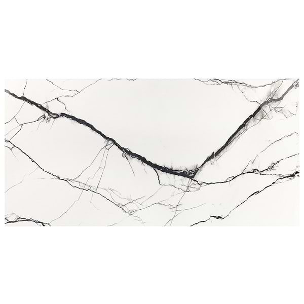 Black + White Breach 24x48 Polished Porcelain Tile