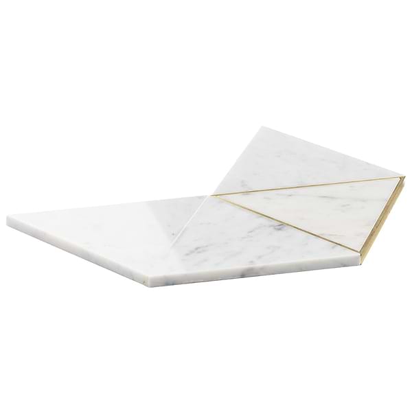Axil Carrara - White Carrara & Brass Polished Marble + Brass