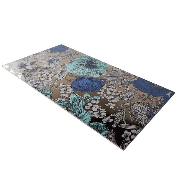 Ambrosia Aquamarine Blue 24x48 Artisan Decor Metallic Matte Porcelain Tile