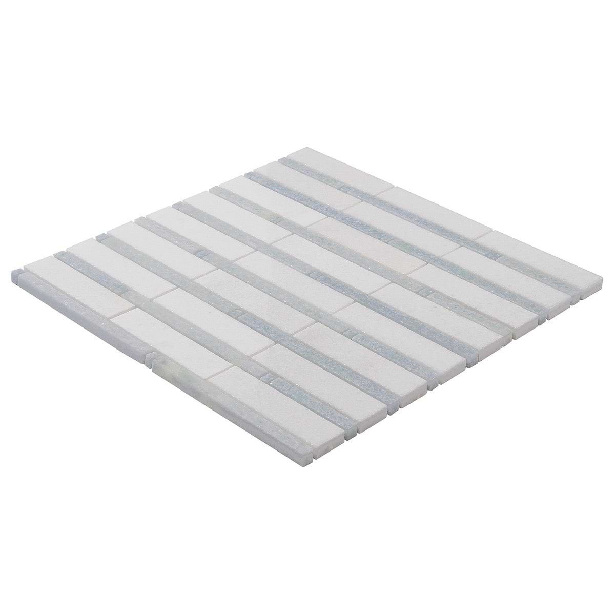 Shop Bamboo Pattern White Thassos & Blue Celeste Line