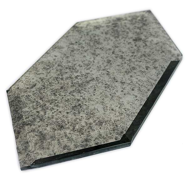 Beveled Paris Gray Hexagon Glass Tile