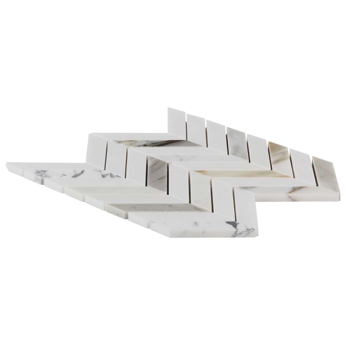 Falcon Calacatta & Thassos 1x4 Marble Polished Mosaic Tile