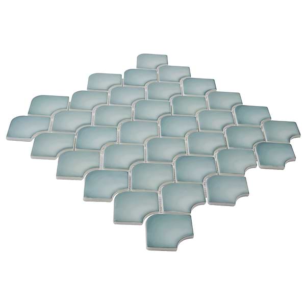 Juniper Blue 2x3 Fishscale Matte Glass Mosaic Tile