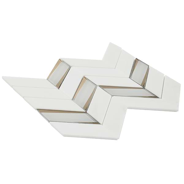 Giazza Golden 2x4 Marble and Mirrored Glass Polished Mosaic Tile
