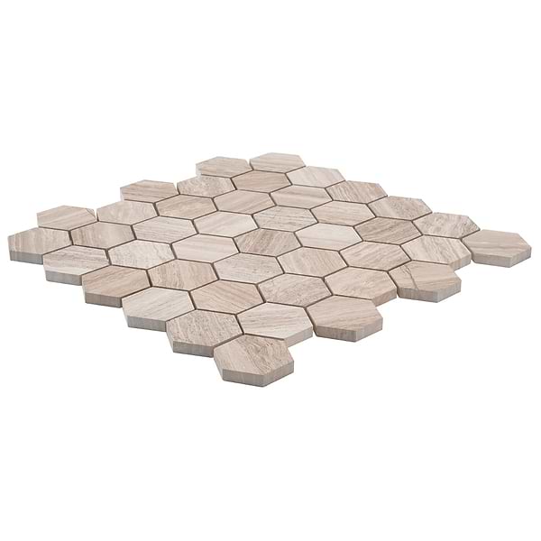 Wooden Beige 2" Hexagon Polished Marble