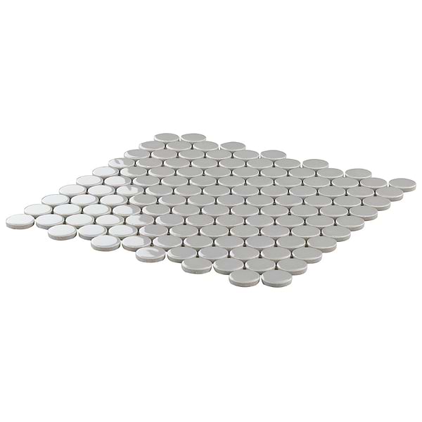 Simple 2.0 Gris 1" Circles Polished Porcelain Mosaic
