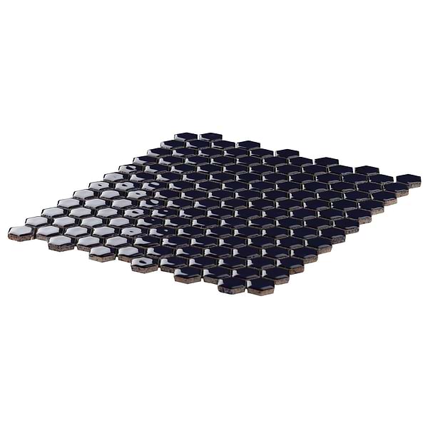 Simple 2.0 Rimmed Cobalt 1" Hexagon Polished Porcelain Mosaic