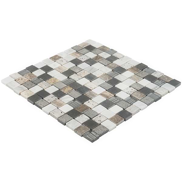 Esker Stratus Squares Marble & Glass Tile