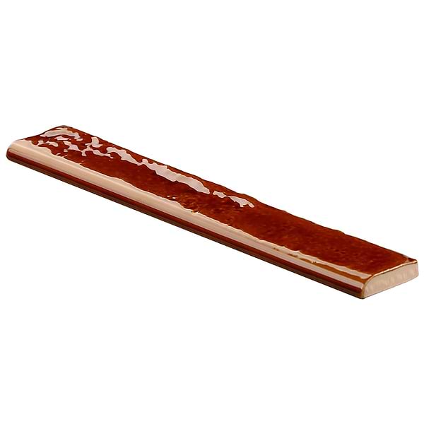 Artist Honey Brown 1.5x9 Crackled Glossy Ceramic Bullnose