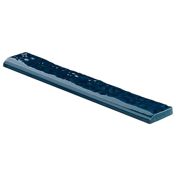 Artist Sapphire Blue 1.5x9 Crackled Glossy Ceramic Bullnose