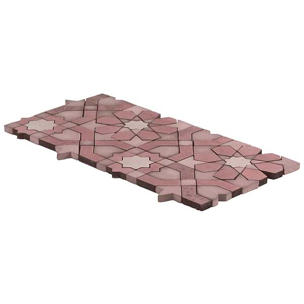 Alpana Fes Terracotta Rosa Mixed Polished Lava Stone and Cement Mosaic Tile