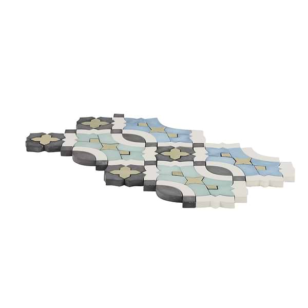 Alpana Nador Multicolor Mixed Finish Lava Stone and Cement Mosaic Tile