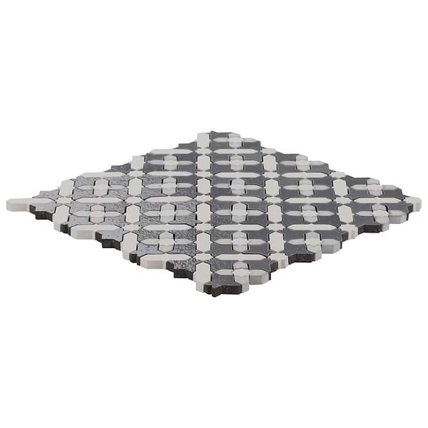 Alpana Safi Cloud Gray Mixed Finish Lava Stone and Cement Mosaic Tile