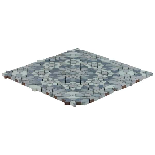 Alpana Taza Ocean Blue Mixed Finish Lava Stone and Cement Mosaic Tile