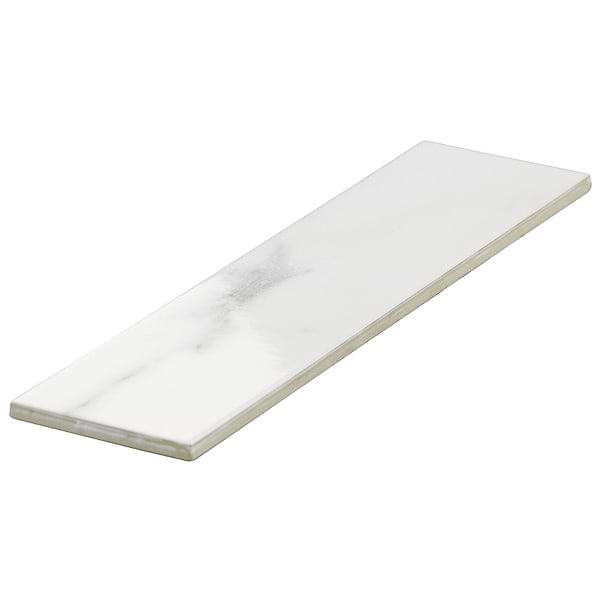 Ducale Statuario White 3x12 Polished Ceramic Tile