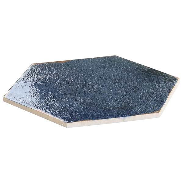Oken Blue 9" Hexagon Polished Porcelain Tile