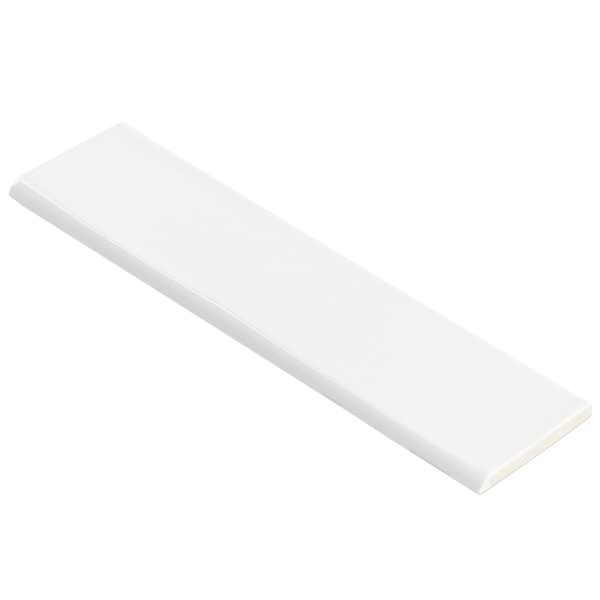 Rumba Blanco Bullnose 3x12; in White White Body Ceramic; for Backsplash, Bathroom Wall, Kitchen Wall, Shower Wall, Wall Tile; in Style Ideas Beach, Farmhouse