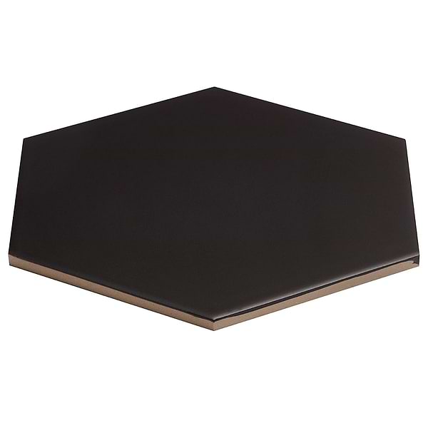Classic Hex Black 10" Hexagon Matte Porcelain