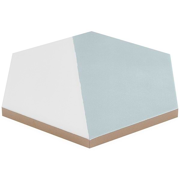 Aries Divide Turquoise 8" Hex Matte Porcelain