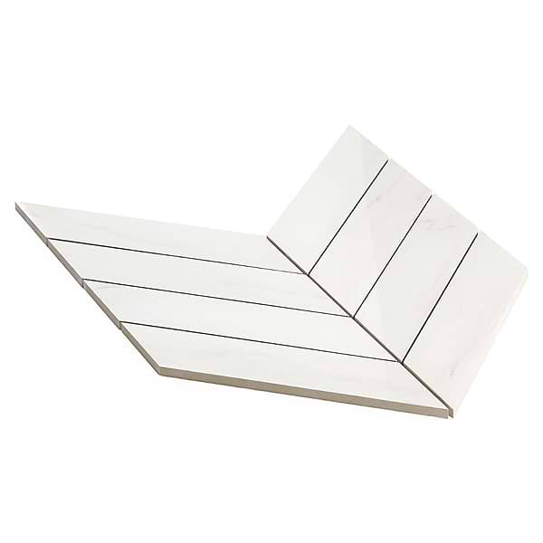 Lithe Dolomite Snow 2x8 Chevron Polished Porcelain