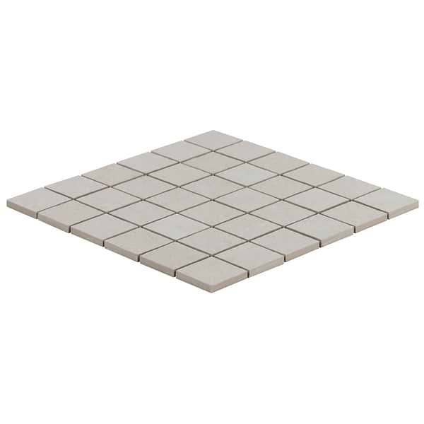 Motley Linen White 2x2 Limestone Look Matte Porcelain Mosaic Tile