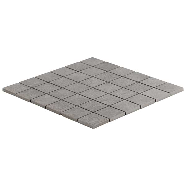 Motley Silver Gray 2x2 Limestone Look Matte Porcelain Mosaic Tile