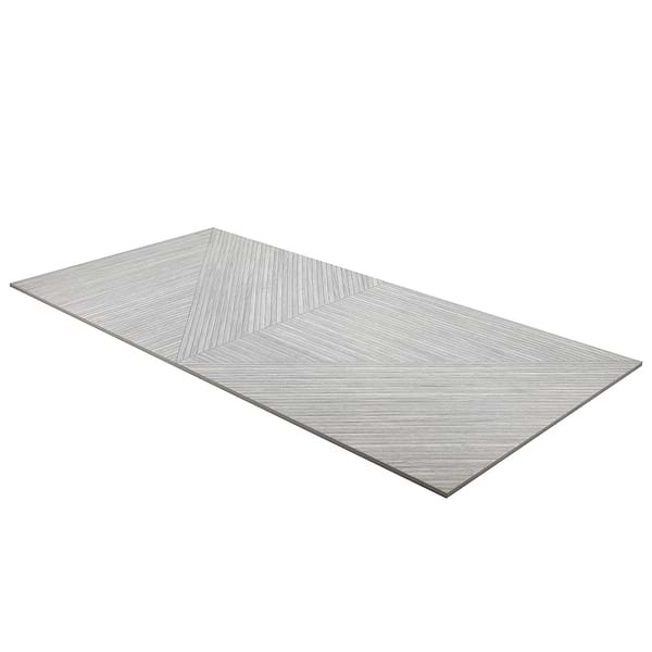Lounge Gray 24x48 Ribbed Matte Fluted Porcelain Wood Look Tile