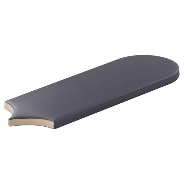 Fan Charcoal 3x8 Fishscale Matte Ceramic Wall Tile