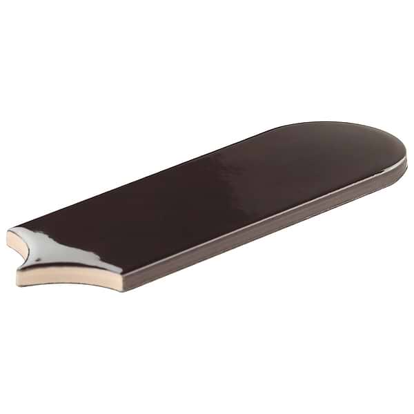 Fan Charcoal 3x8 Fishscale Mixed Finishes Ceramic Wall Tile