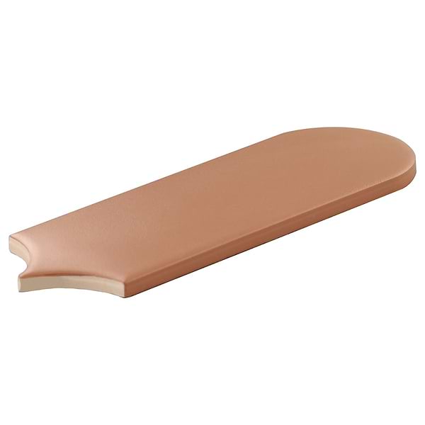 Fan Clay Terracotta Orange 3x8 Fishscale Matte Ceramic Wall Tile