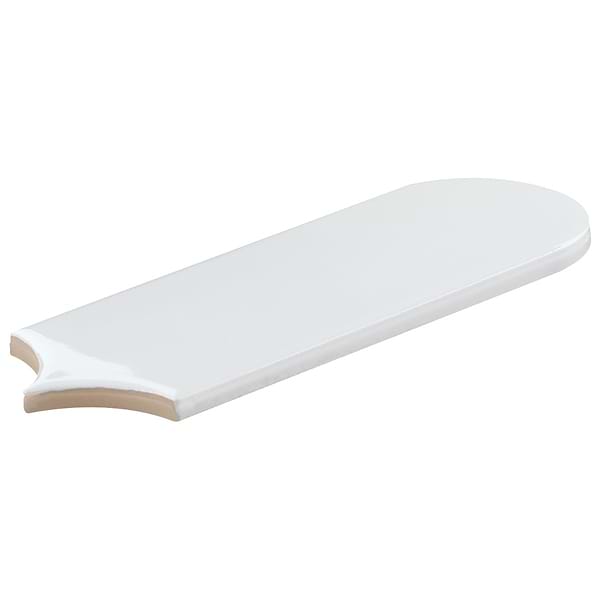 Fan White 3x8 Fishscale Glossy Ceramic Wall Tile