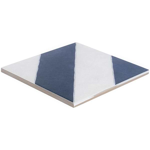 Artstract Diagonals Chevron Navy Blue 9x9 Matte Porcelain Tile
