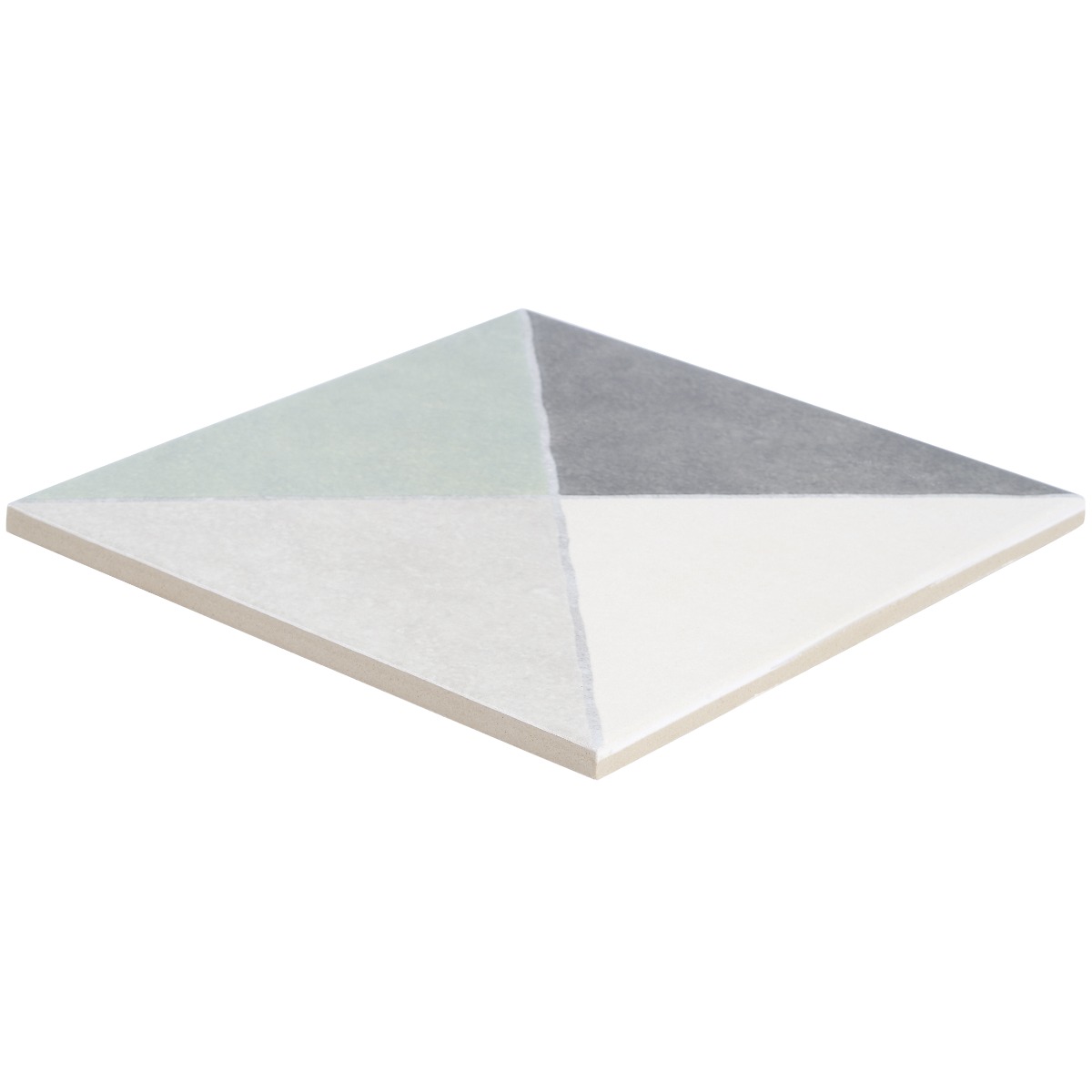 Artstract Diamond Plaid Sage Green Matte 9x9 Porcelain Tile