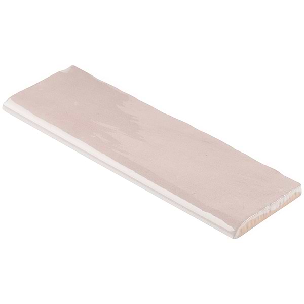 Serena Pink 3x8 Bullnose; in Pink Ceramic; for Backsplash, Bathroom Wall, Kitchen Wall, Shower Wall, Wall Tile