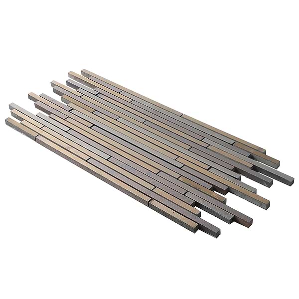 Art Lava Slim Stack Bronze Polished Lava Stone Mosaic Tile