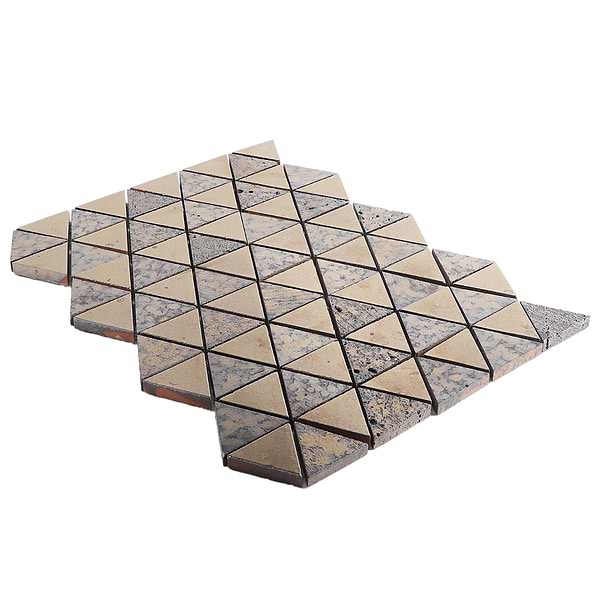 Art Lava Triangles Bronze 2" Polished Lava Stone Mosaic Tile