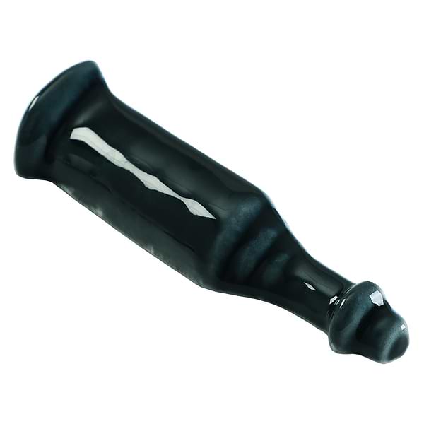 Baroque Glass Corner Piece for Base Molding Midnight Blue Polished Glass