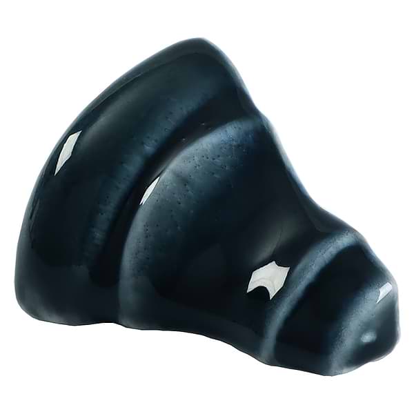 Baroque Glass Corner Piece for Chair Rail Midnight Blue Polished Glass