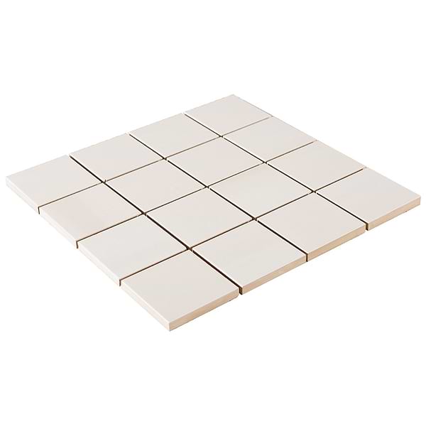 Marmo Dolomite Cream 3" Square Marble Look Polished Porcelain Mosaic Tile