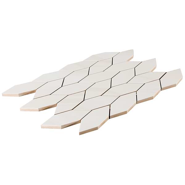 Marmo Dolomite Cream 2x5 Foliage Marble Look Polished Porcelain Mosaic Tile