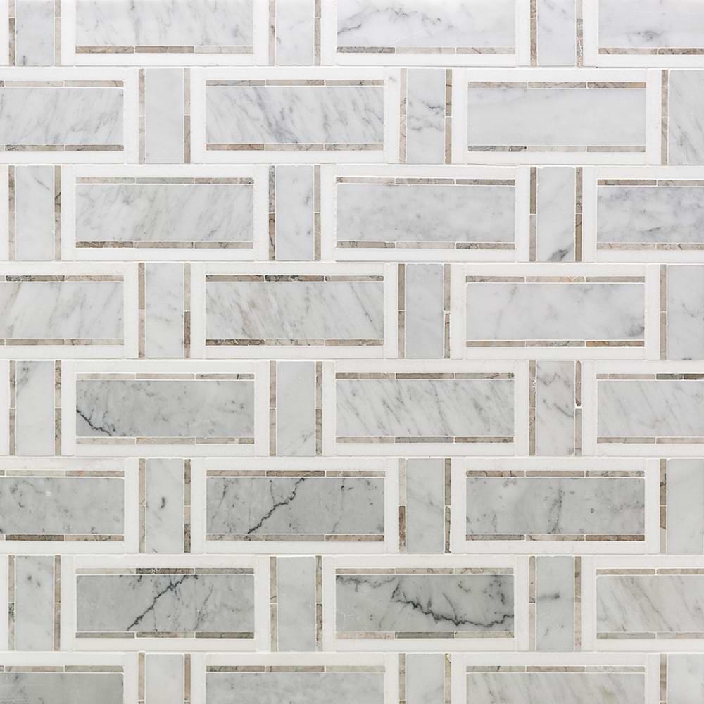 Interlace White Carrara, Temple Gray & Thassos 