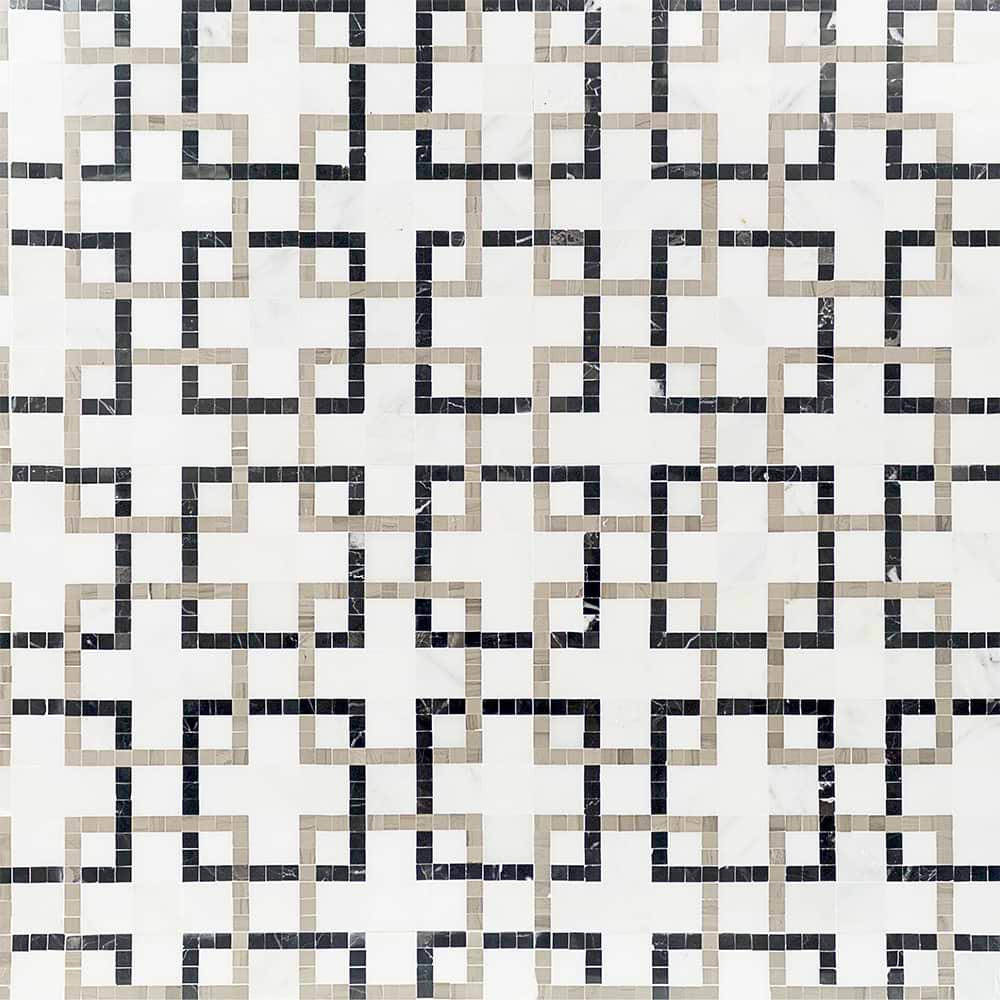 Stone Pathway - Asian Statuary with Athens Gray & Nero Lines 