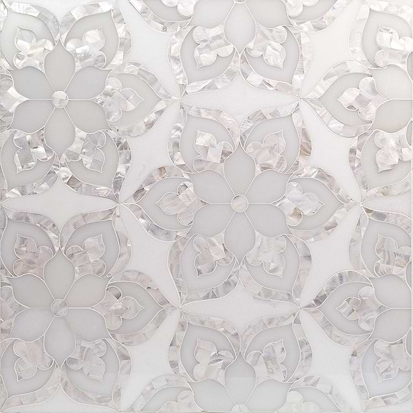Aurora Marble and Pearl Glass Tile