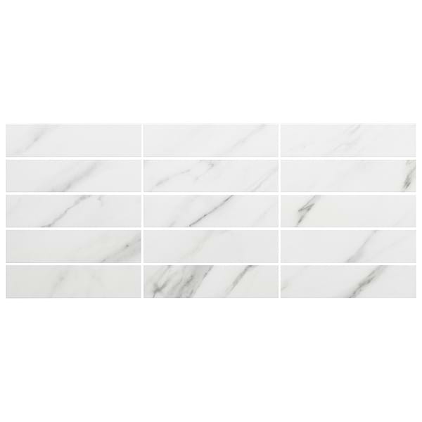Ducale Statuario White 3x12 Polished Ceramic Tile